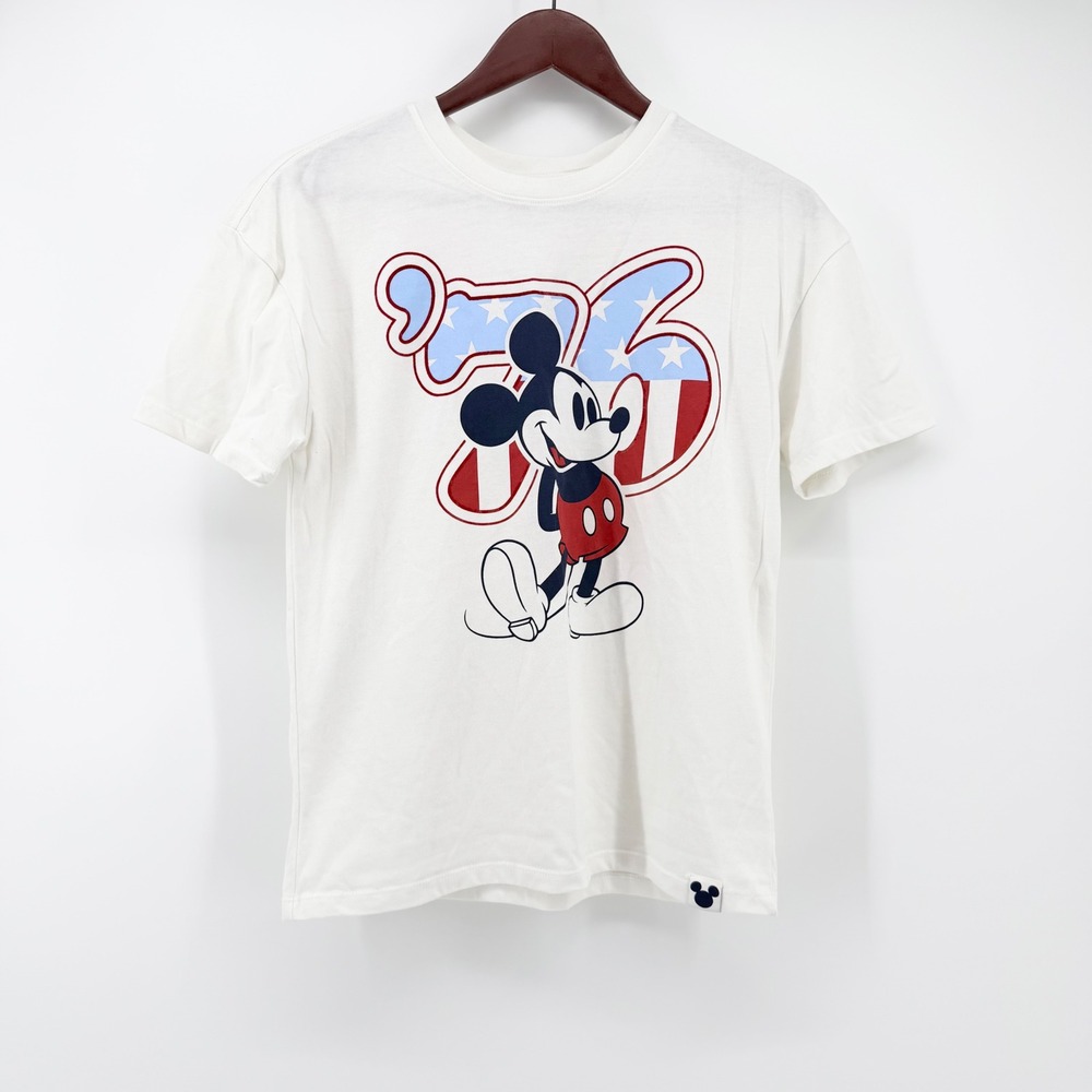Disney Large 10/12 Kids Mickey Mouse USA 76 Patriotic Graphic T-Shirt Americana